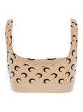 MOON PRINTED JERSEY SPORTS BRA Beige Polyamide Elastane Tops