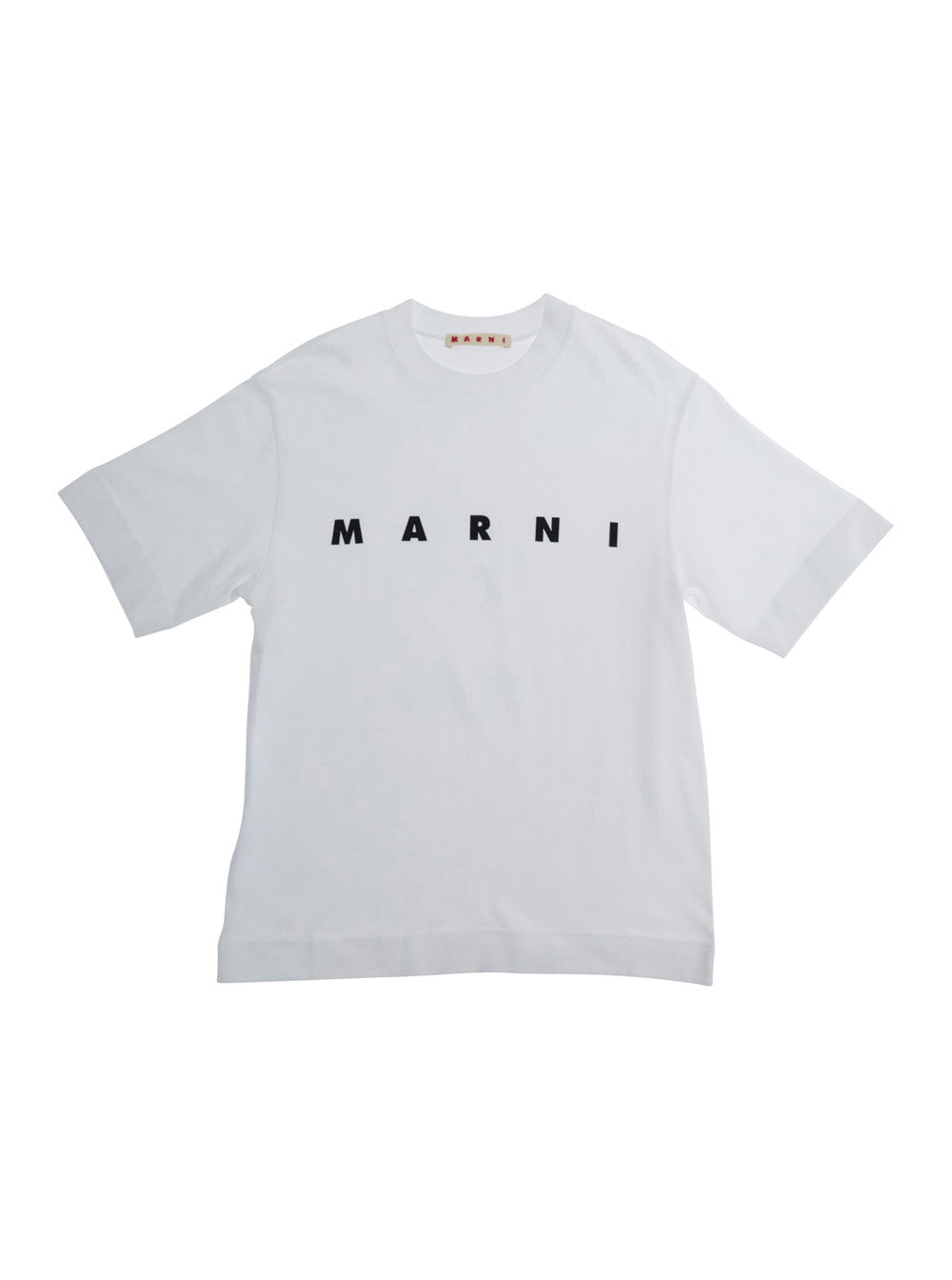 White Marni T-Shirt with Logo Lettering on the Front in Cotton for Kids Tshirts And Polo Shirts