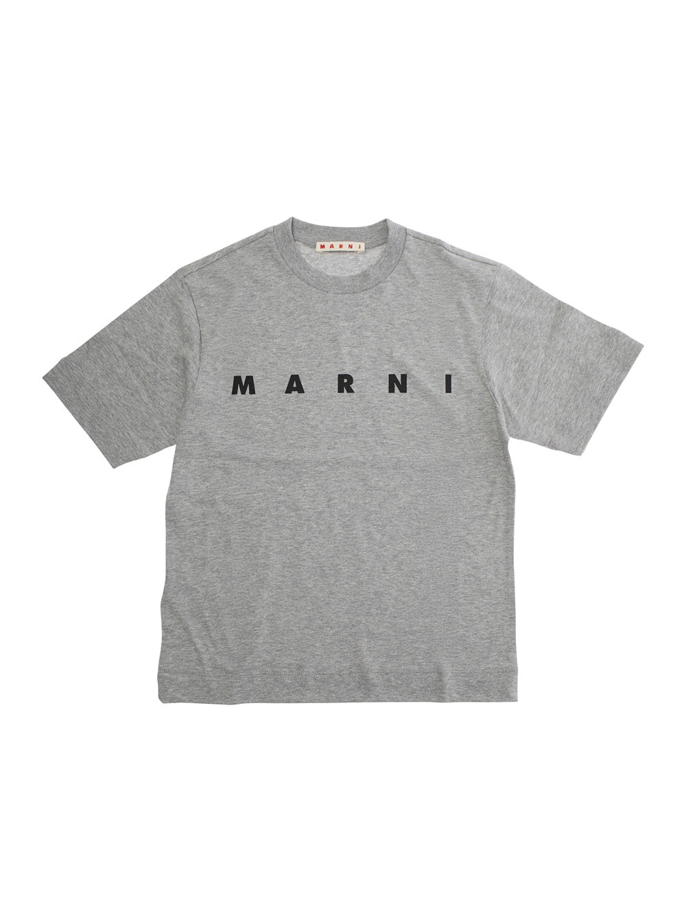 Gray T-Shirt with Logo Lettering on the Front in Cotton for Kids Grey Tshirts And Polo Shirts