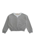OVER SWEATSHIRT Gray - Long Sleeve with Round Neck Cotton Child Grey Sweatshirts