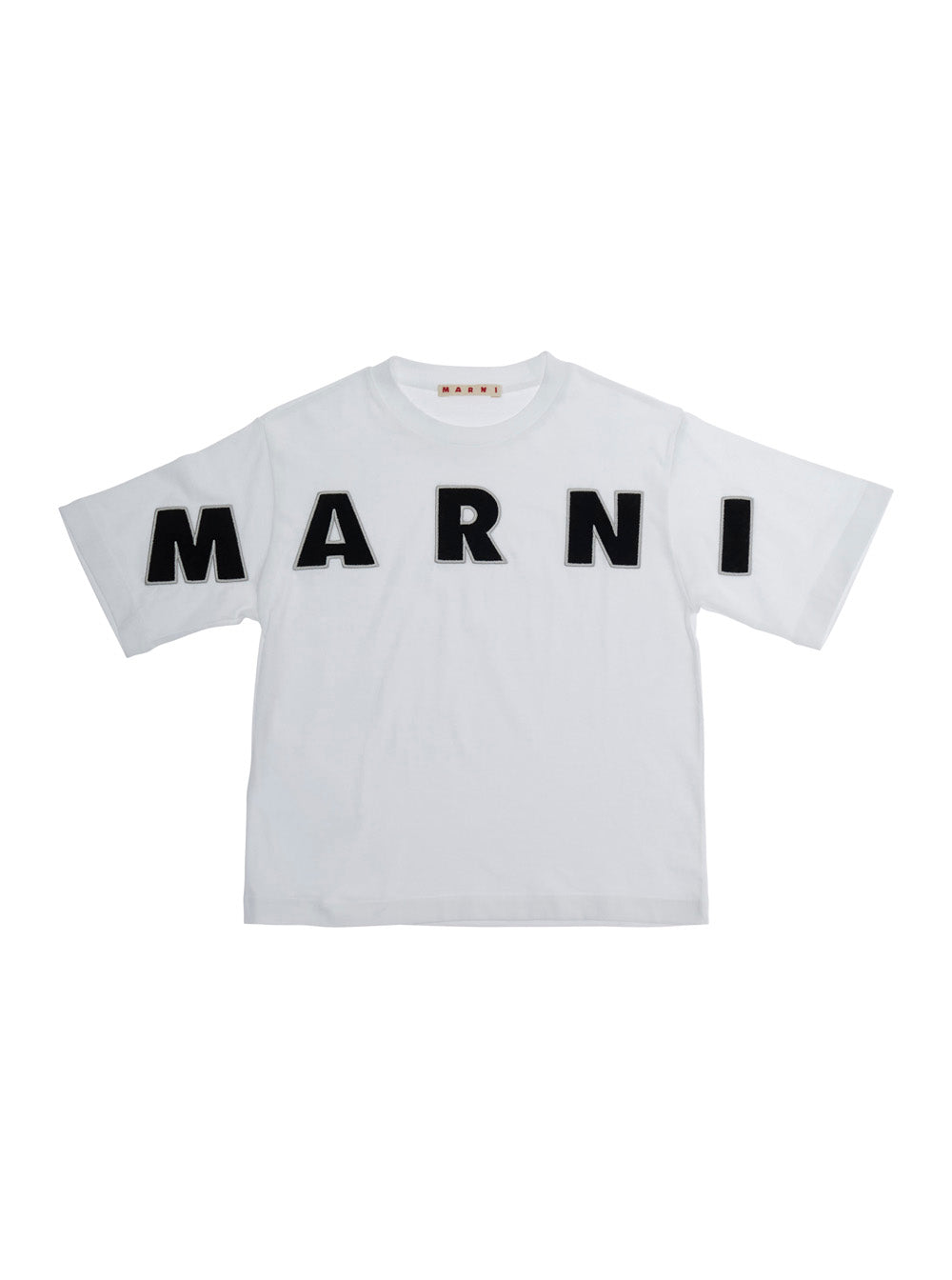 Crew Neck Logo T-Shirt with Front Lettering in White Cotton for Girls Tshirts And Polo Shirts