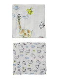 Set of Two Marni Blankets with All-Over Print in White Cotton for Kids