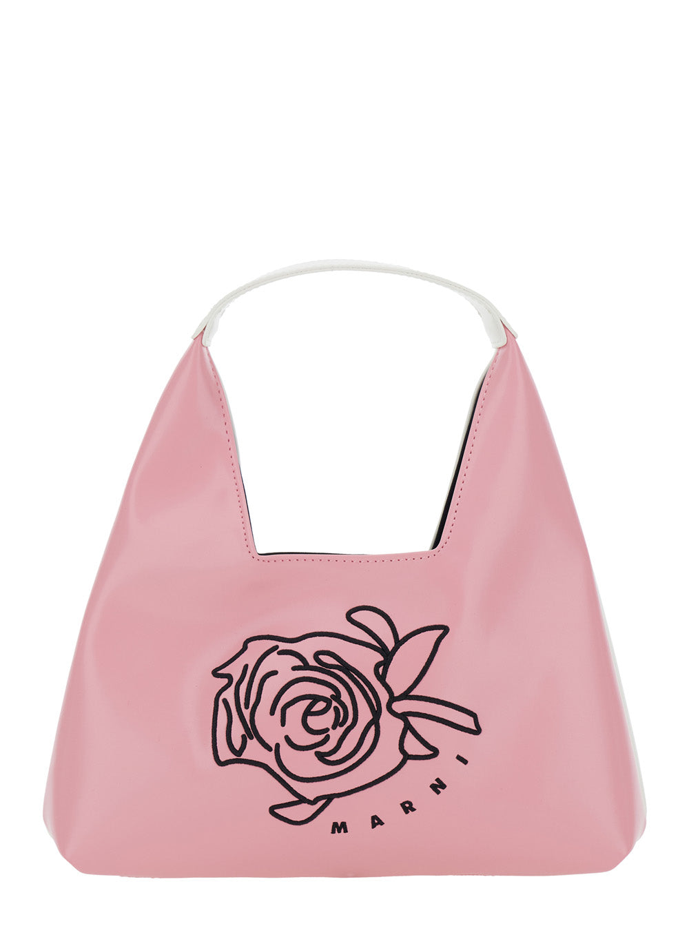 Shoulder Bag MARNI KIDS with Top Handle and Maxi Logo on Front in Ecoleather Pink Girl Polyester Crossbody