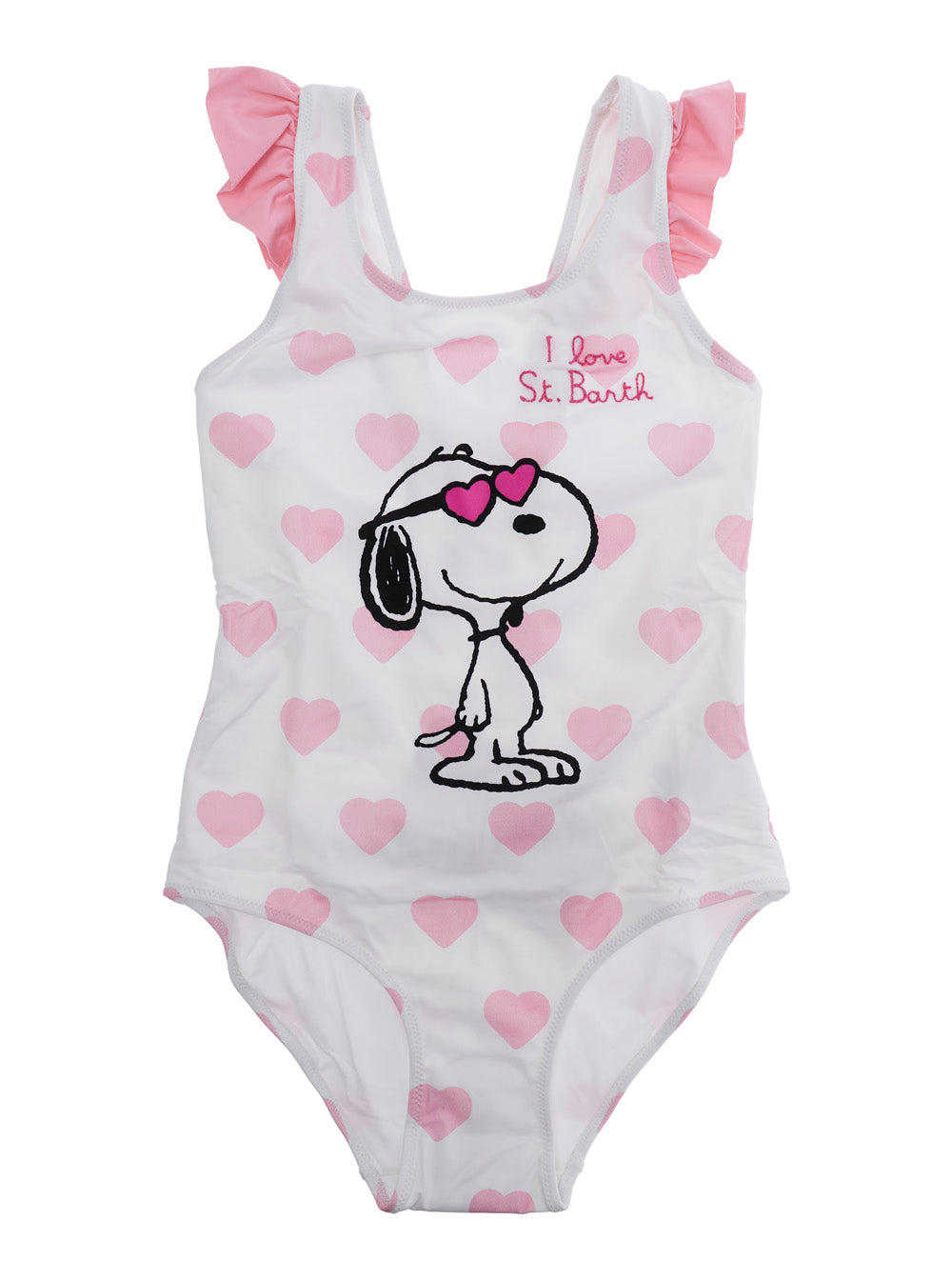 CAROL - SNOOPY HEARTS LOVE SB 0121 EMB One-Piece Swimsuit with Print In Tech Fabric Multicolor Girl Beachwear