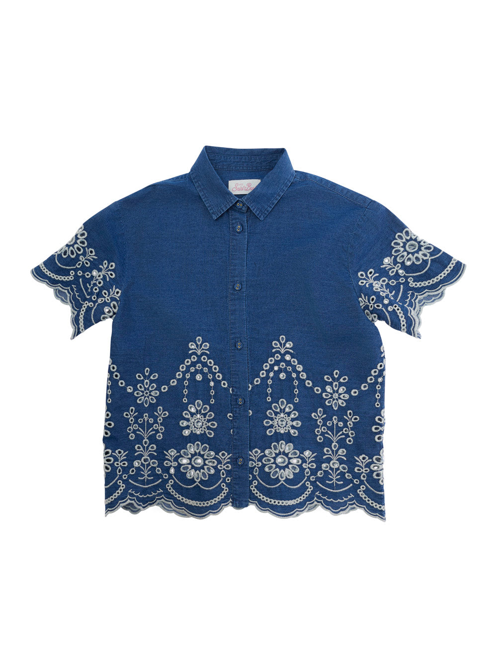 Clementine JR - Chambray M Morris Flowers Blue Shirt Blu And Blouses