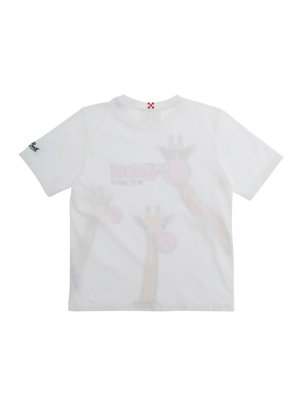White T-Shirt Denver Jr - Big Babol Giraffe 01n With Colorful Print On The Front Kids Cotton Tshirts And Polo Shirts