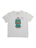 White T-Shirt Vado Ruba Monster Terry 01n Emb Cotton Tshirts And Polo Shirts