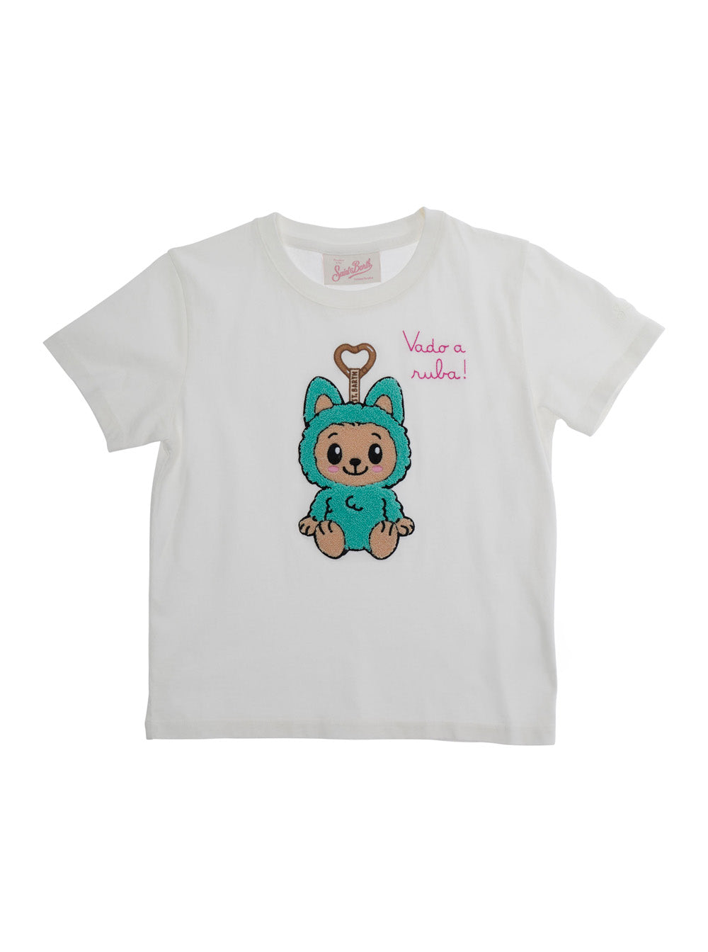 White T-Shirt Vado Ruba Monster Terry 01n Emb Cotton Tshirts And Polo Shirts