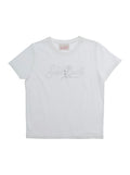 Elly - Sb 01n Strass White T-Shirt With Details Cotton For Women Tshirts And Polo Shirts