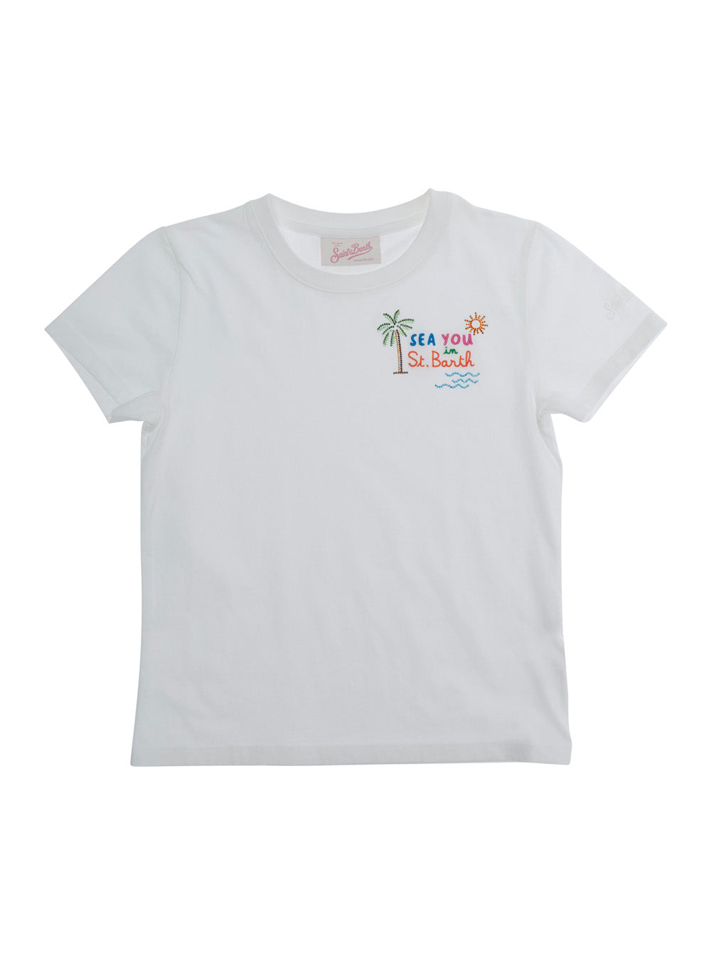 Elly - Sea You Sb Waves 01n Strass Emb White T-Shirt Tshirts And Polo Shirts