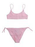 Bikini JAIDEN W with Striped Crinkle Pink Details for Women Beachwear