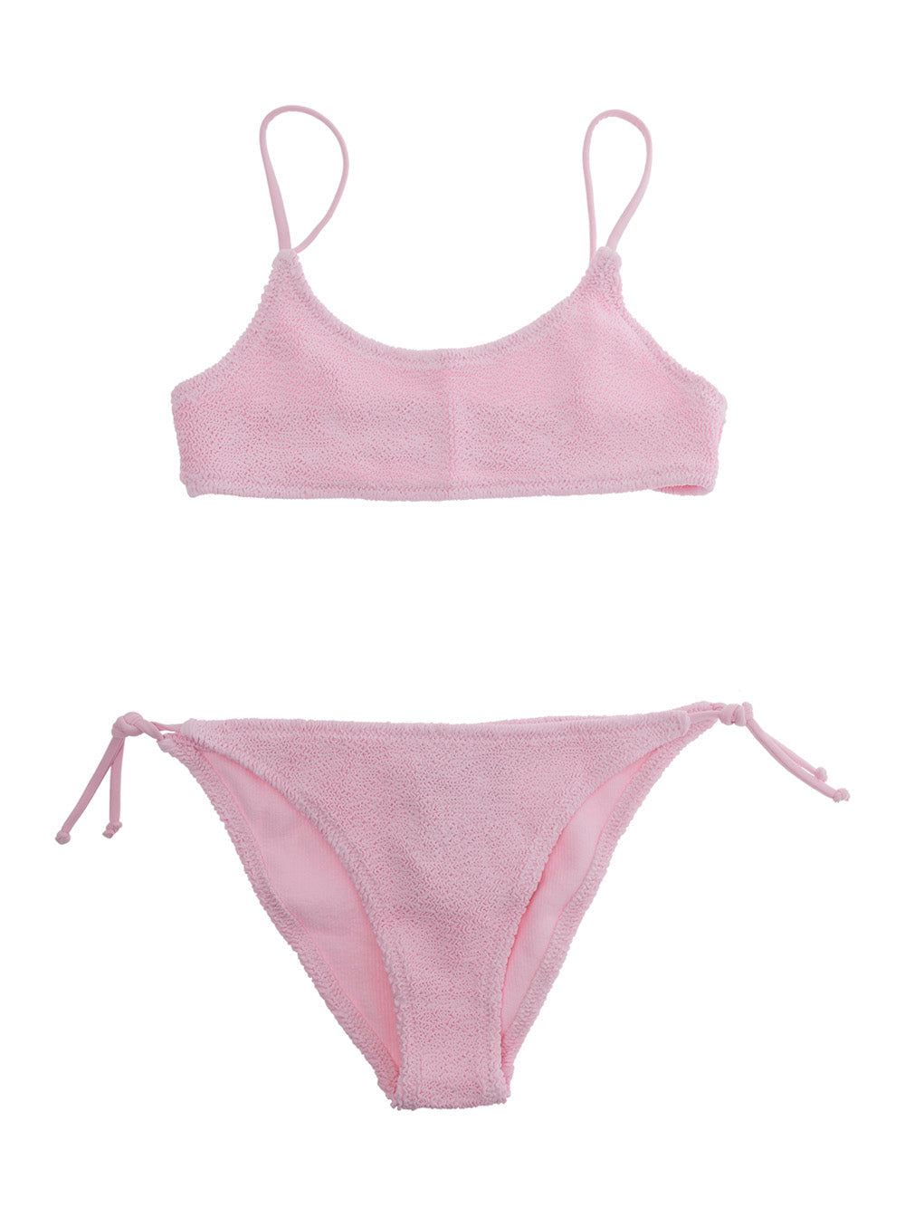 Bikini JAIDEN W with Striped Crinkle Pink Details for Women Beachwear