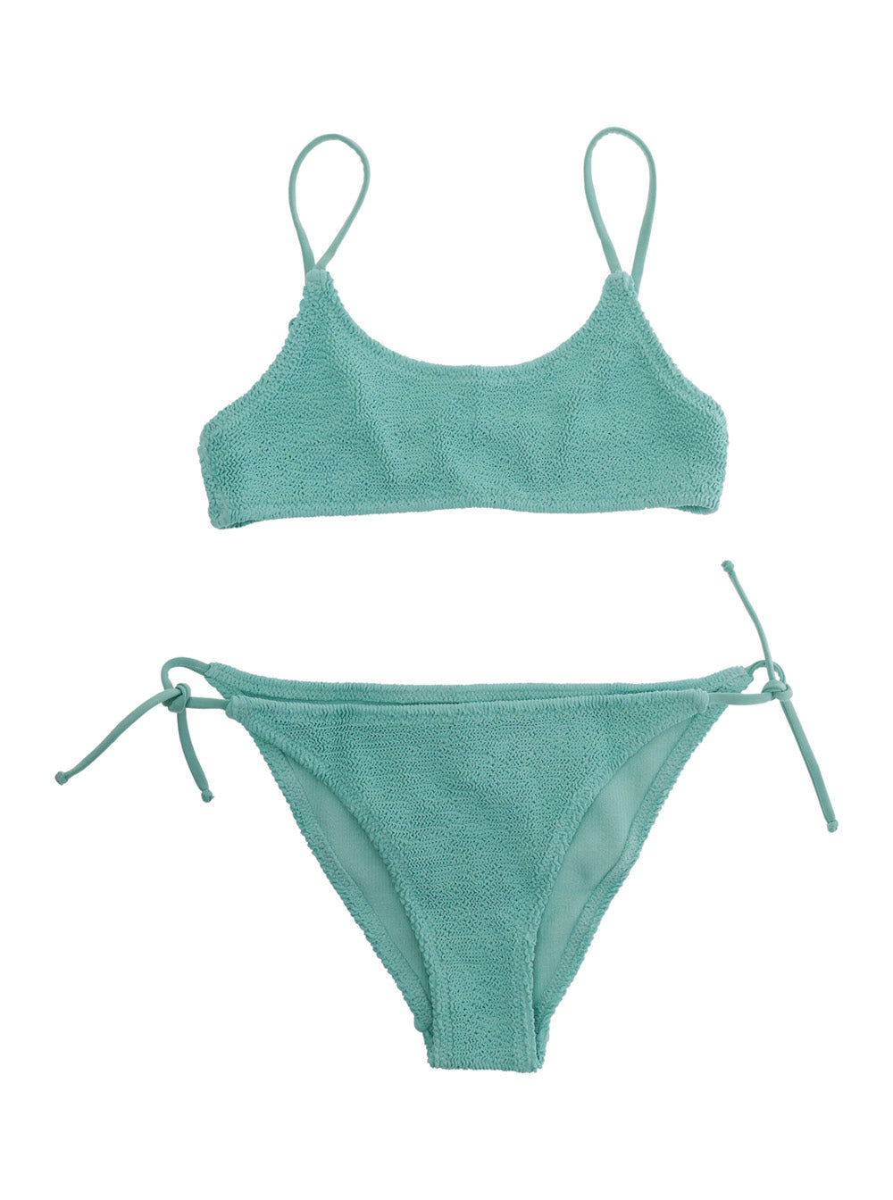 JAIDEN W - CRINKLE Green Bikini with Ruffled Details In Fabric Women Beachwear