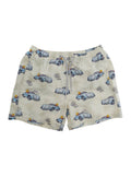 One-Piece Swimsuit Dylan Duck Gray with Print Motif and Side Pockets in Tech Fabric for Kids Grey Beachwear