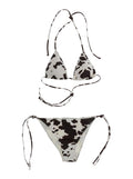 Multicolor Bikini With Cow West Print 1018 In Tech Fabric For Women Beachwear