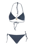 LEAH TEEN - SHINY CHARMS 16H Bikini Gray with details in Tech Fabric Women Grey Beachwear