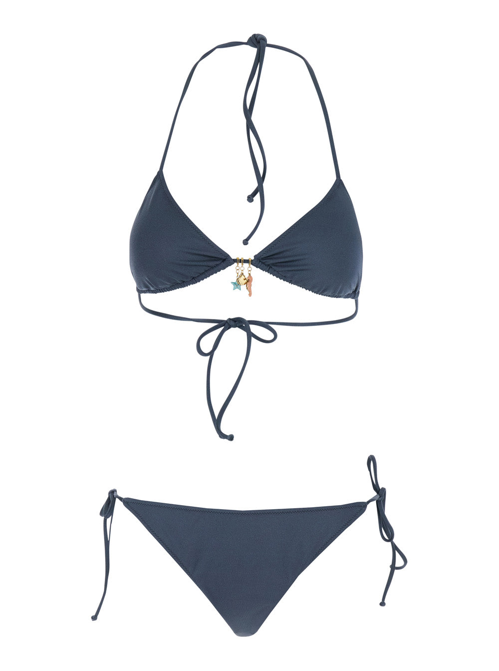 LEAH TEEN - SHINY CHARMS 16H Bikini Gray with details in Tech Fabric Women Grey Beachwear