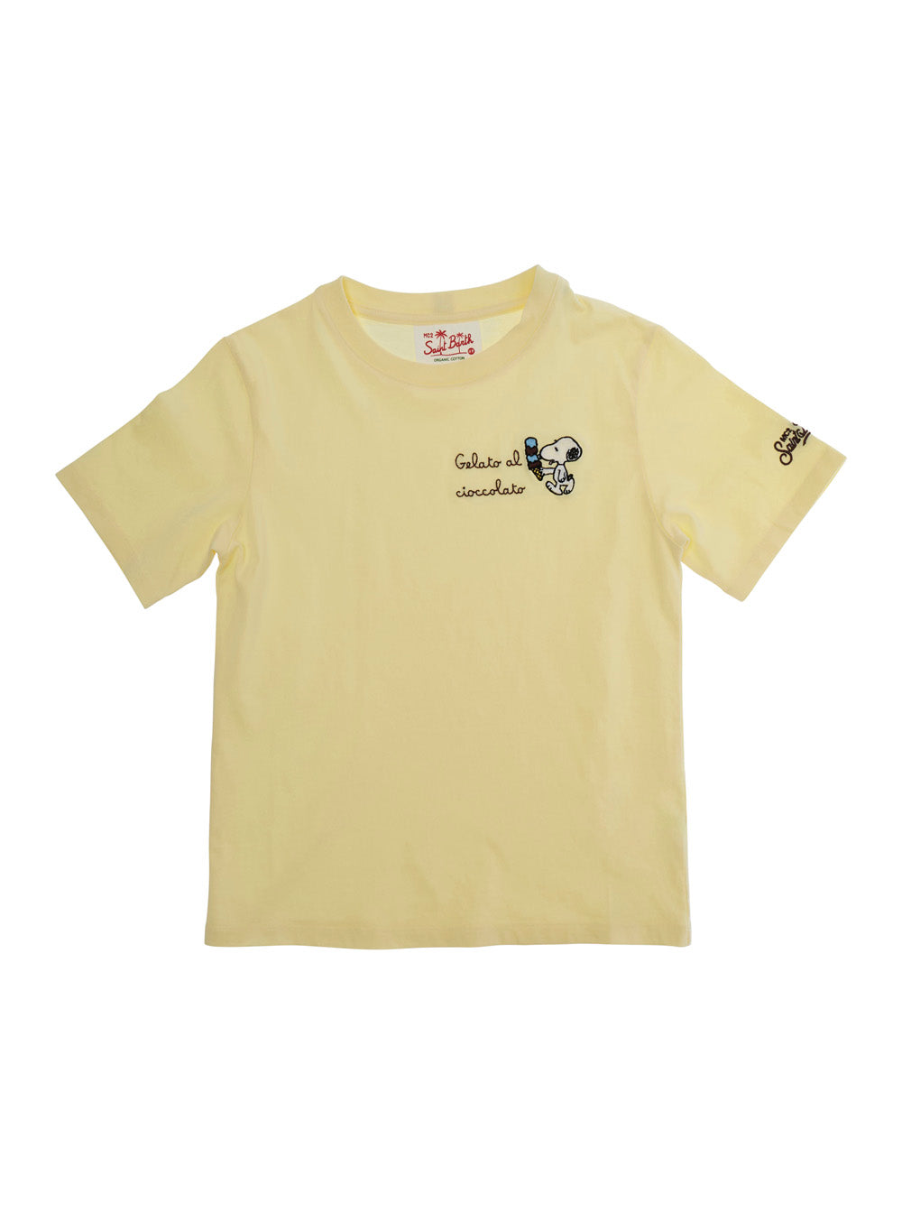 Yellow T-Shirt Portofino Jr - Snoopy Icecream With Front Print In Cotton For Kids Tshirts And Polo Shirts