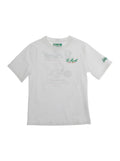 White T-Shirt Portland Jr - Snoopy Tennis Court With Front Print In Kids Cotton Tshirts And Polo Shirts