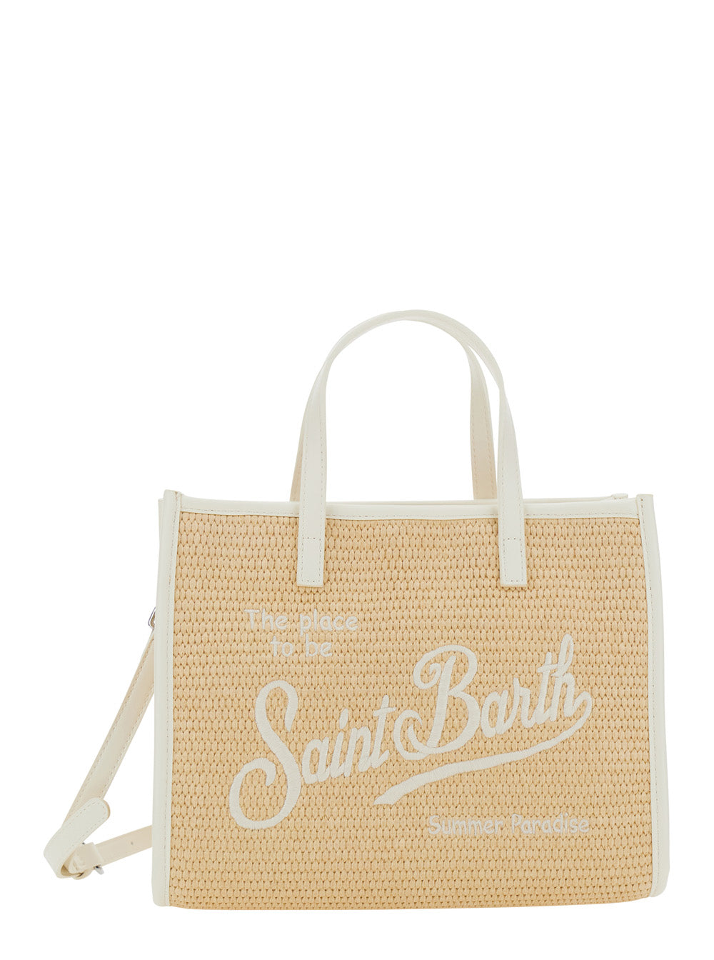 Handbag Vivian Mid Straw With Beige Handles For Women Hand Bags
