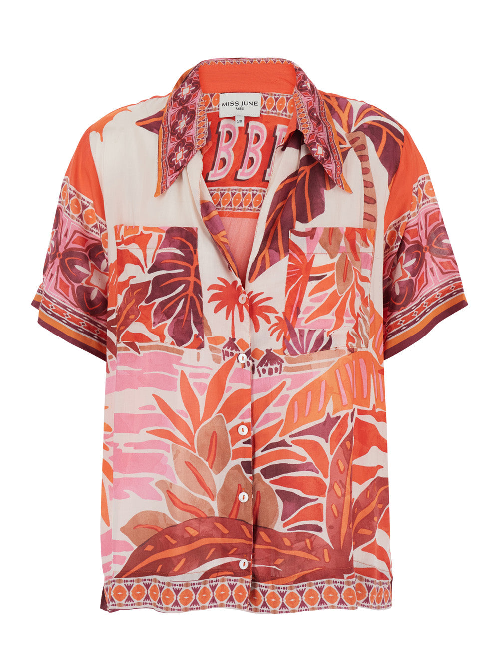 Red Reese Shirt with Long Sleeves and Pointed Collar in Modal for Women Blouses