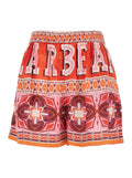 SHORT KASSIE Red with High Waist and Modal Pockets for Women Bermuda