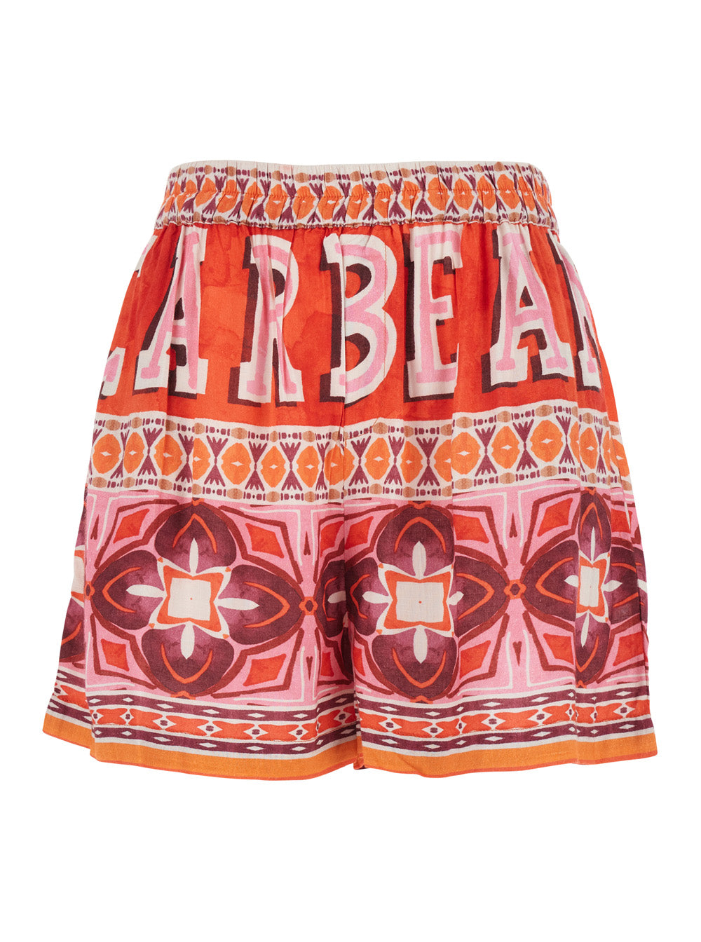 SHORT KASSIE Red with High Waist and Modal Pockets for Women Bermuda