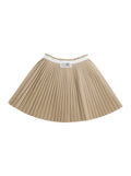 Beige Pleated Skirt With Numeric Loro On The Front Viscose Girl