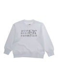 White Cotton Crewneck Sweatshirt with Logo Print for Kids Sweatshirts