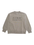 Grey Crewneck Sweatshirt with Logo Print on the Front in Cotton Boy Sweatshirts