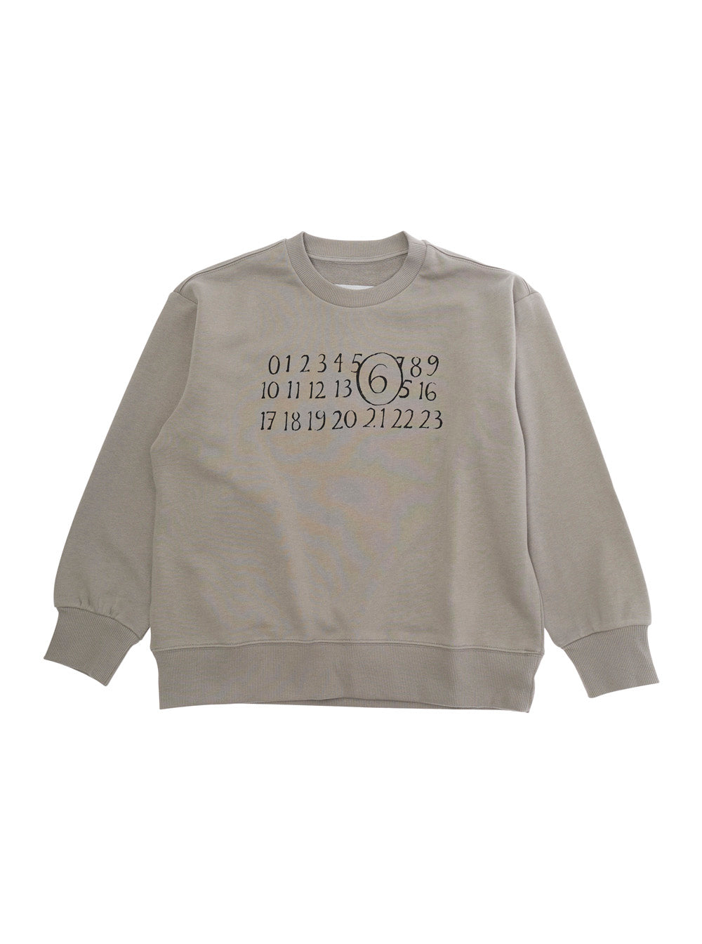 Grey Crewneck Sweatshirt with Logo Print on the Front in Cotton Boy Sweatshirts