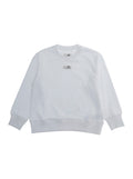 White Cotton Crewneck Sweatshirt with Numeric Logo for Kids Sweatshirts