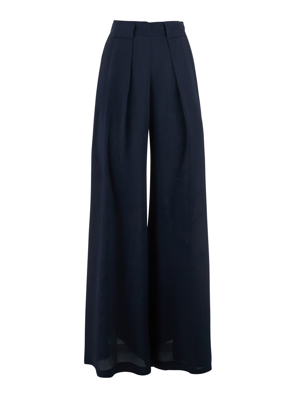 ASPEN PANT Blue High-Waisted with Side Pockets in Acetate and Silk for Women Blu Trousers