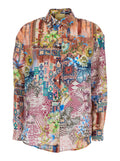 COLONIA SHIRT - Multicolor with Classic Collar and Long Sleeves in Silk for Women Blouses