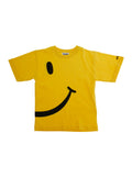 Yellow Smile T-Shirt with Maxi Print on Front and Back Logo Lettering Sleeve in Cotton for Girls Tshirts Polo Shirts