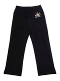 Pants HDP06ZLCA1960100 Black with Elastic Waist and Drawstring Logo on the Front in Cotton for Girls Trousers