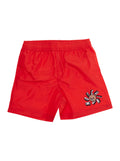 Swim Shorts With Gift Box - Red Swimwear Elastic Waistband In Tech Fabric Child Beachwear