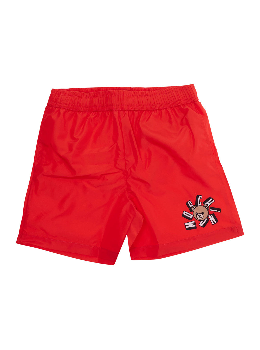 Swim Shorts With Gift Box - Red Swimwear Elastic Waistband In Tech Fabric Child Beachwear