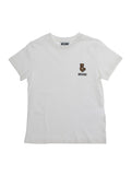 White T-Shirt with Logo Print on the Front in Cotton for Kids Tshirts And Polo Shirts