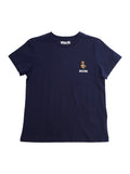 Blue T-Shirt with Logo Print on the Front in Cotton Kids Blu Tshirts And Polo Shirts
