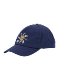 Blue Cotton Logo Baseball Cap with Front for Kids Blu Hats And Gloves