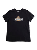 Black T-Shirt with Logo on the Front in Cotton for Kids Tshirts And Polo Shirts