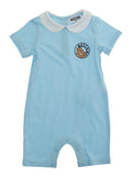 ROMPER WITH GIFT BOX Blue Clothing front closure and short sleeves in Cotton Women Light Jumpsuits