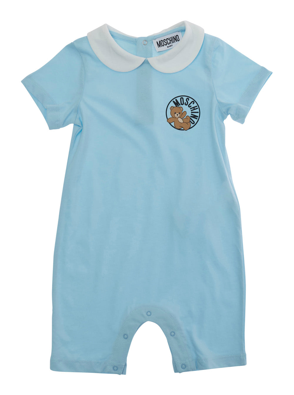 ROMPER WITH GIFT BOX Blue Clothing front closure and short sleeves in Cotton Women Light Jumpsuits