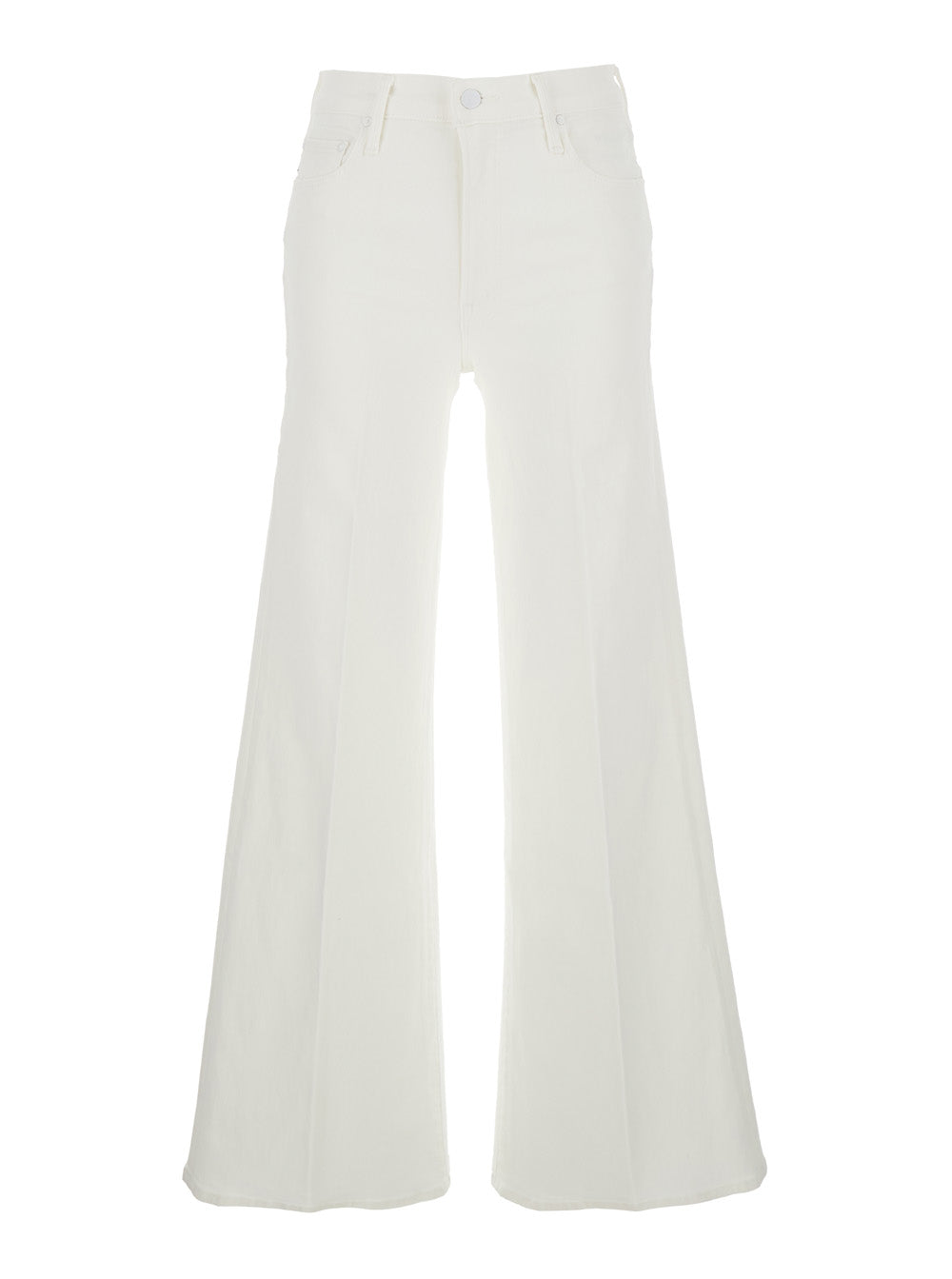 The Twister Sneak White Jeans With Belt Loops And Wide Leg Denim Woman
