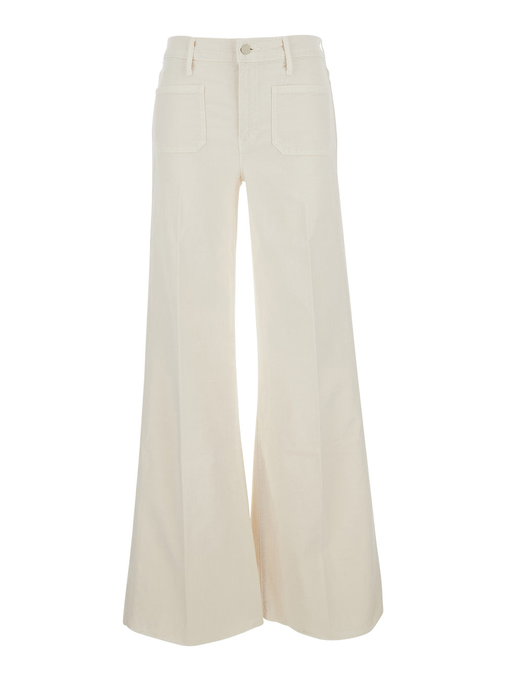 THE PATCH POCKET TWISTER FRAY White Cotton Lyocell Elastane Jean