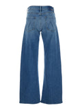 Jeans The Mid Rise Lasso Sneak with Belt Loops and Wide Leg in Blue Denim for Women Blu Cotton Elastane
