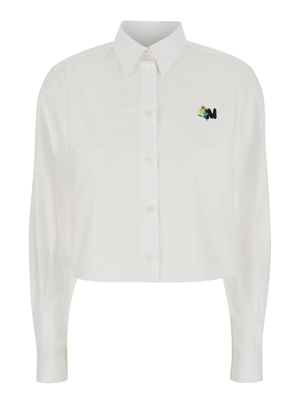 Shirt White With Classic Collar And Long Sleeves Cotton For Women Blouses