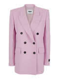 Pink Jacket With Elegant Design Viscose For Women Polyester Elastane Blazers