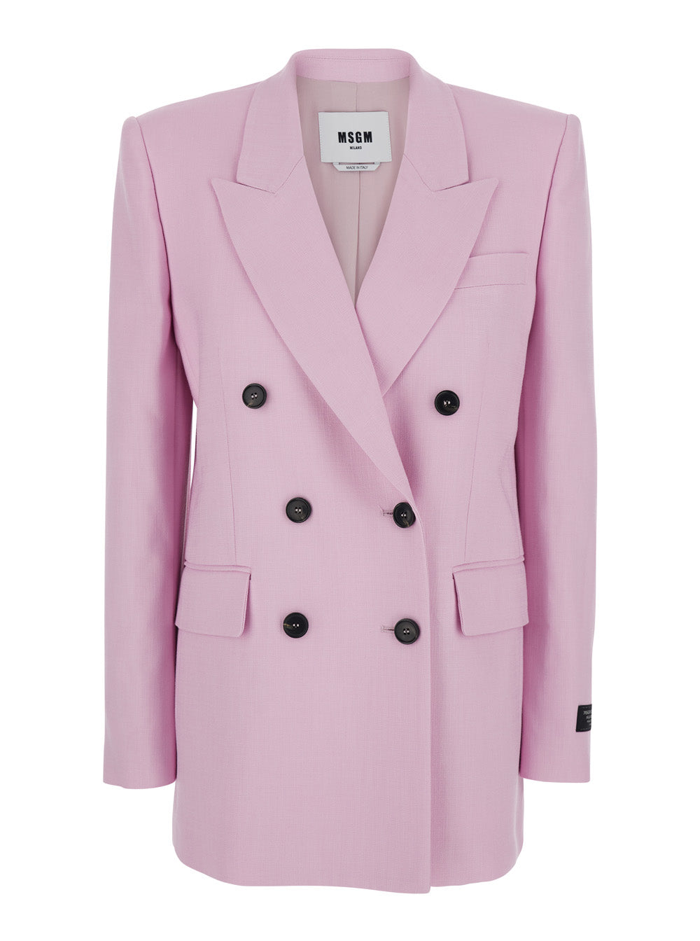 Pink Jacket With Elegant Design Viscose For Women Polyester Elastane Blazers